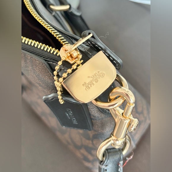 🆕 Auth. COACH Brown and Black Monogram Bag - Picture 11 of 13